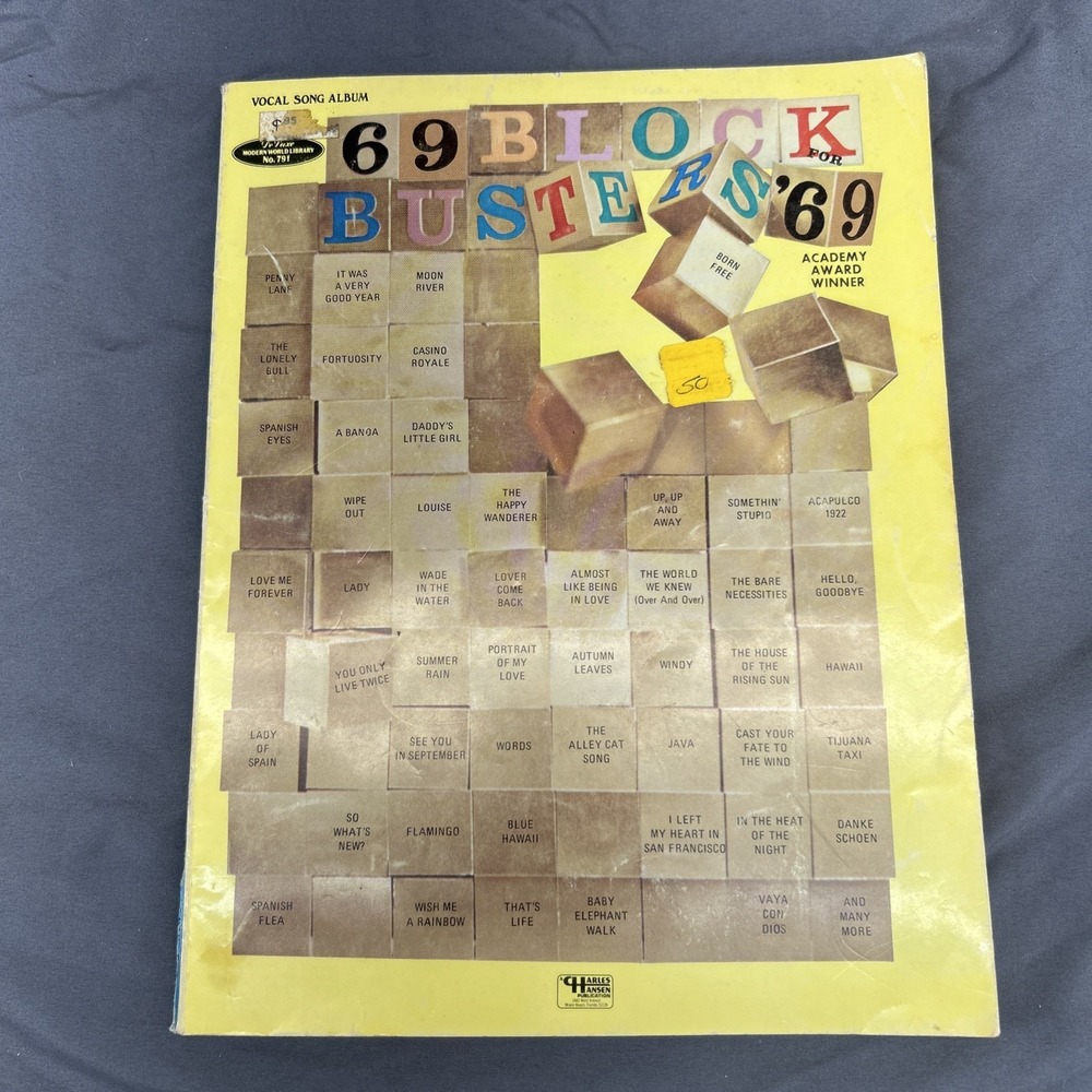 Vintage 75 Super Blockbuster Sheet Music Book From 1972 For Piano And Vocals